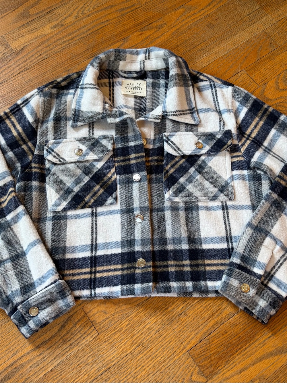 Ashley By 26 International Cropped Plaid Shacket